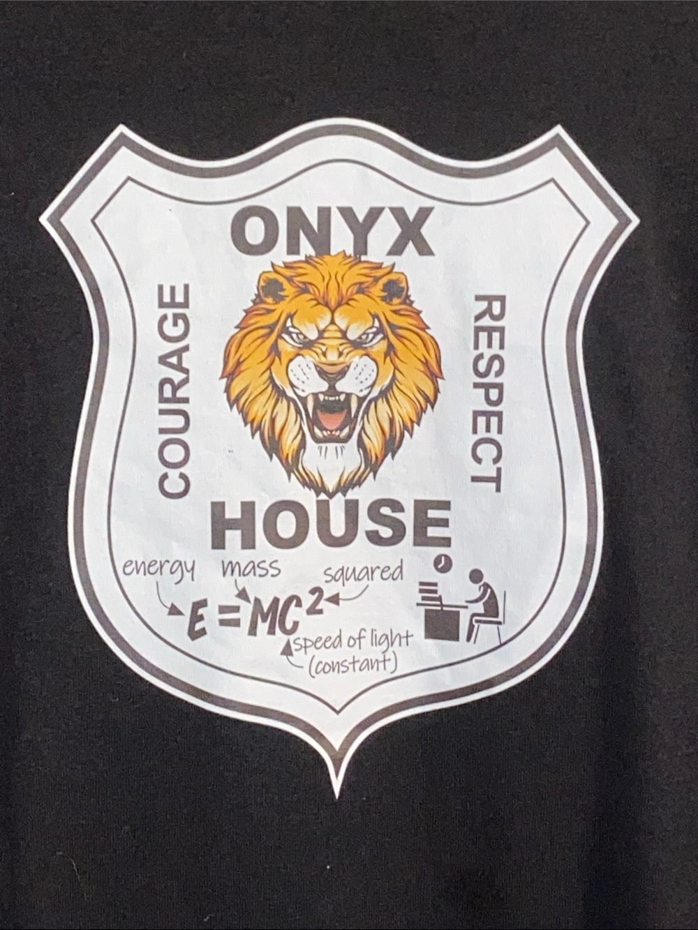 LION LEO ONYX HOUSE T-SHIRT Courage Respect Black Tee